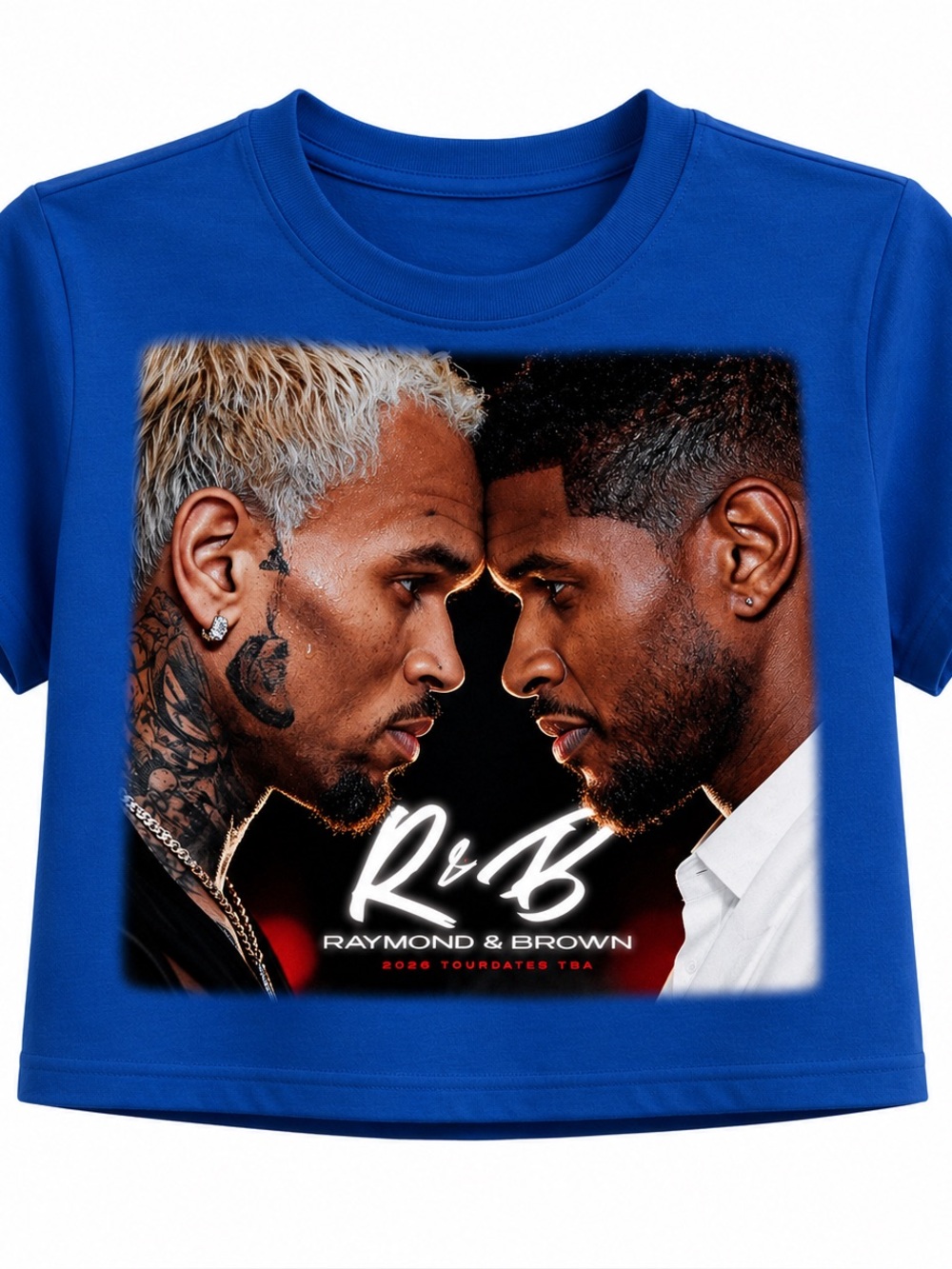 R&B Raymond & Brown Concert Tee in Royal blue, Pink, White, Yellow, also Black